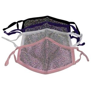 Rhinestone Fashion Face Masks Set of 4 Rave Festival Daily Wear